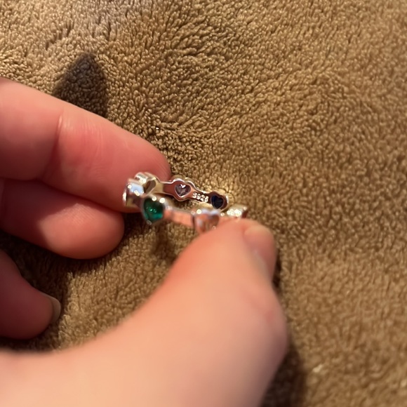 Ring adjustable size S925 stamped with chakra crystals - Picture 3 of 5